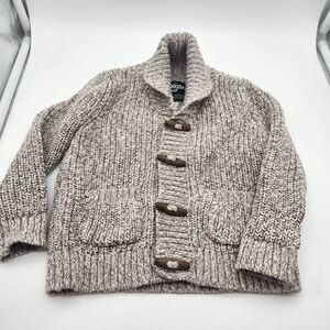 OshKosh Bgosh Toggle Button Knit Shawl Collar Cardigan Sweater Oatmeal Beige 24M